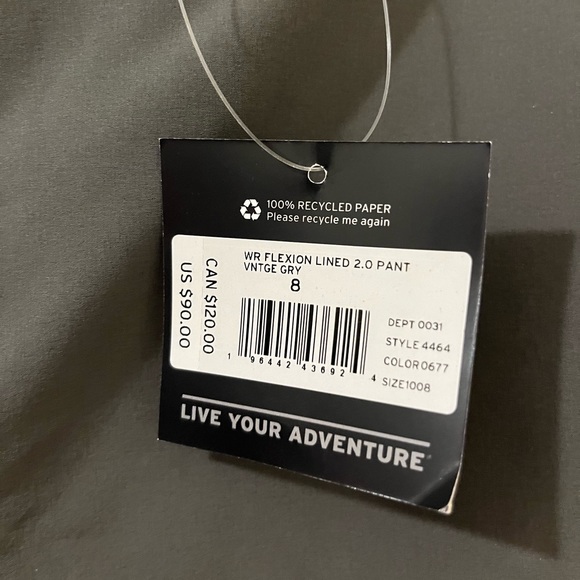 Eddie Bauer Grey Flexion Fleece Lined Pants, size 8 - Picture 7 of 9